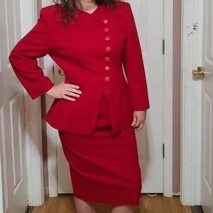 Vintage Christian Dior red 2 pc suit
